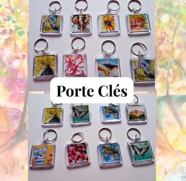 porte clés cadeau artiste aquarelle