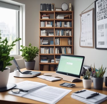 A warehouse with tall, orange metal shelving units filled with pallets wrapped in plastic. The floor is concrete, and overhead industrial lighting illuminates the space. The shelving reaches up to the ceiling, maximizing storage capacity with numerous boxes and items stacked neatly.