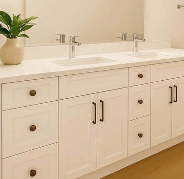 elegant white  double vanity euro-style 