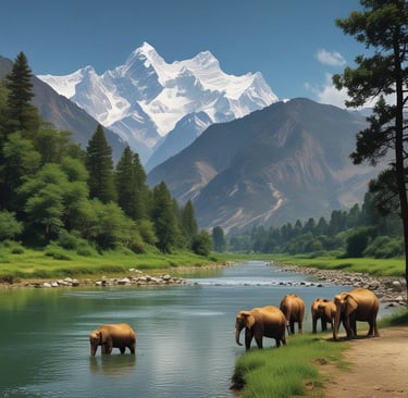 a waterfall in the middle of a lush green forest