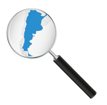 Magnifier-over-map-of-argentina-