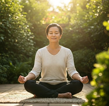 Mujer meditando.