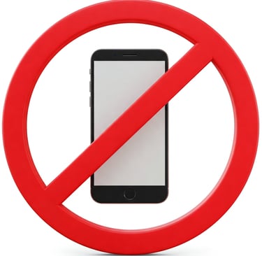 imagen de prohibicion de telefono movil.