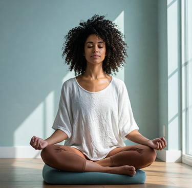 Mujer meditando.