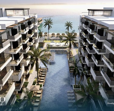 Seafront off-plan homes in Hurghada featuring modern beachfront apartments