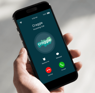 A phone showing an incoming call from Craggle