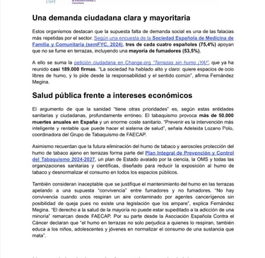 Organizaciones sanitarias y sociedad civil  desmontan las 14 excusas del lobby hostelero 