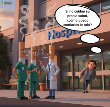 ¿Dónde se puede fumar en el hospital?