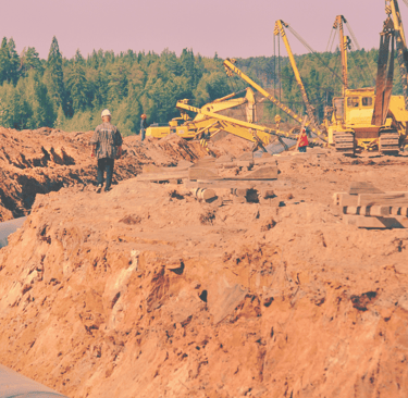 construction on gas pipeline