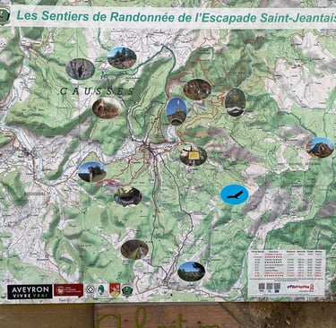 Plan des randonnées proche du camping des deux sequoias