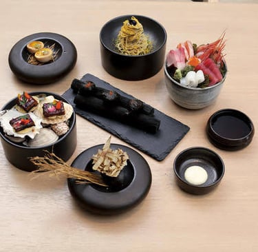 a table with a variety of food items on it