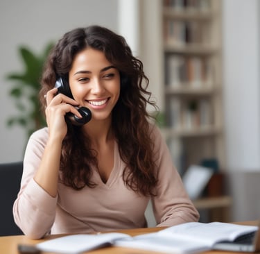 a woman talking on the phone