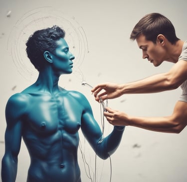 a man's spiritual body repairing his physical body