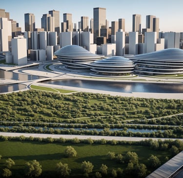 Public plaza at Aurelia Wave Civic Center in Dubai Marina