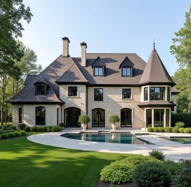 Luxury French château style custom home in Forest Hill Toronto – front façade