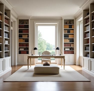 Modern kitchen with sleek cabinetry, stone countertops, and integrated appliances in an open-plan la