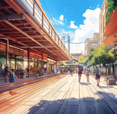  Ground floors with retail, cafes, and workspaces that open directly onto The Runway.