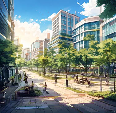 These spaces can include sport fields, fitness stations, and art installations. sketch