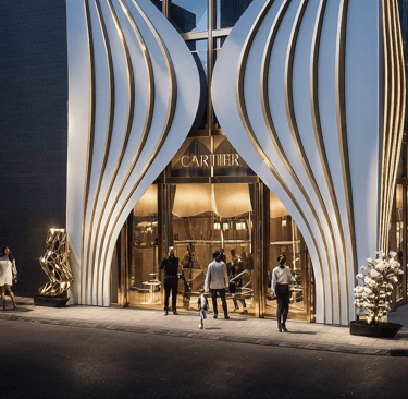 Luxury retail boutique architecture interior for Cartier in downtown Toronto
