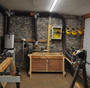 The inside of our workshop showing our 3 lathes