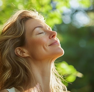 امرأة تحسن من حالتها الصحية