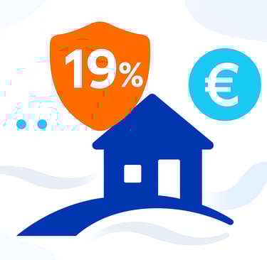 Illustrazione stilizzata che rappresenta la detrazione degli interessi sul mutuo per la dichiarazione dei redditi 2025