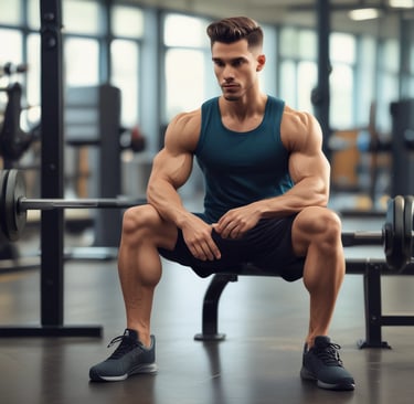 Photo of a person reflecting in a gym, emphasizing recovery from muscle dysmorphia by a bilingual di