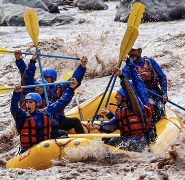 a group of people on raft raft raft rafting through the water in argentina