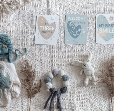 Cute and gentle Logo and Brand Identity for baby store Mommy's Hero, baby photo cards