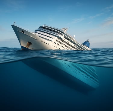 cruise ship sinking into ocean in elisa's dream full of insights