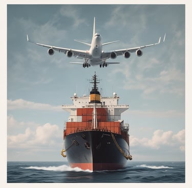 A beginner carefully examining product samples from a Chinese supplier, surrounded by shipping boxes and a laptop displaying import guides.