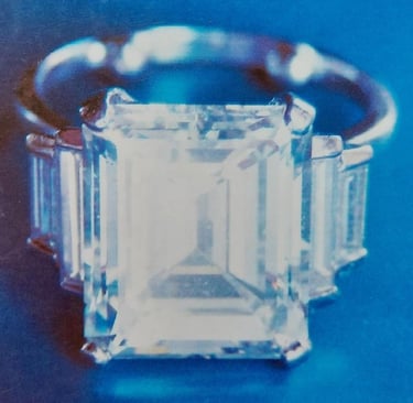 7.57 carat rectangular diamond solitaire
