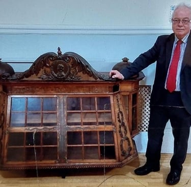 Cabinet made from oak salvaged from Nelson's flagship HMS Foudroyant