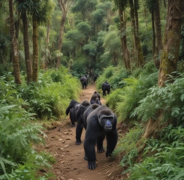 mountain gorillas, Uganda