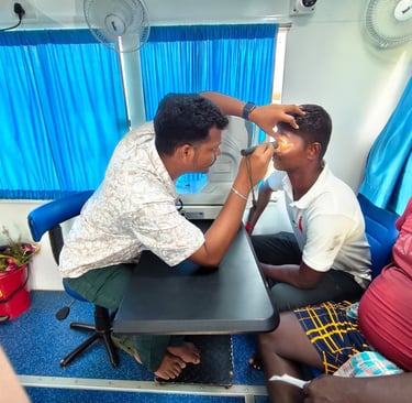 Ophthalmic Technician examining a patient