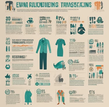 Infographics highlighting the environmental impact of fast fashion.