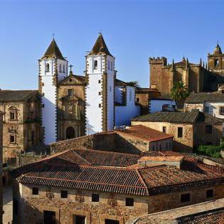 A stunning photograph of Cáceres' historic architecture, highlighting its medieval charm.