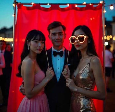 Wedding Guests at Photo Booth 