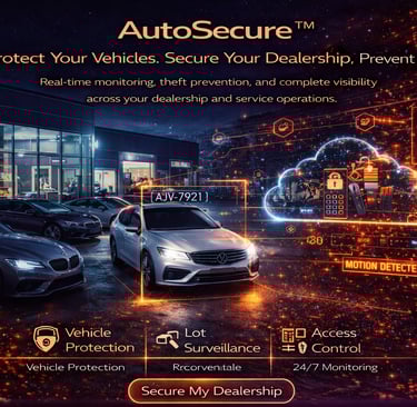 AutoSecure platform protecting dealership vehicles with real-time monitoring and theft detection