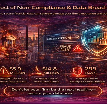 financial data breach and compliance risks showing cost and impact