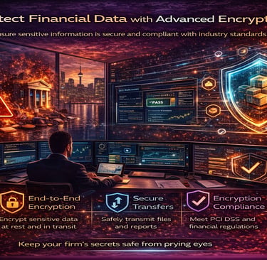 financial data encryption and cybersecurity monitoring dashboard