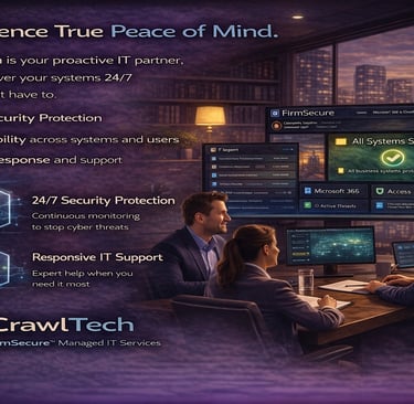 cybersecurity monitoring and IT support team managing business systems 24 7