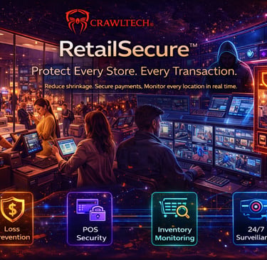 RetailSecure platform protecting retail stores and transactions with real-time monitoring CrawlTech