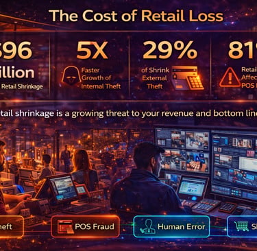 retail theft and shrinkage impact visualization showing financial loss RetailSecure