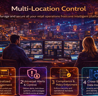 CrawlTech - multi-location retail monitoring system showing connected store network