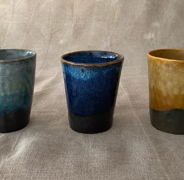 gobelets en ceramique martelés
