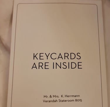 Envelope that says "Keycards are Inside"
