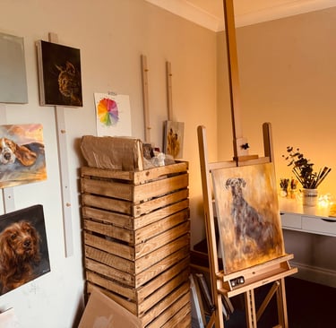 My studio space where I paint and store my artwork