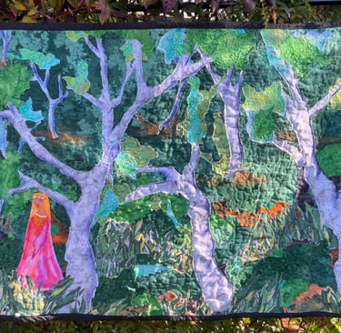 Quilt, art quilt, forest