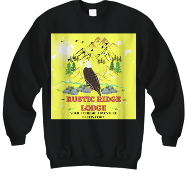 a black sweatshirt with a bird on it